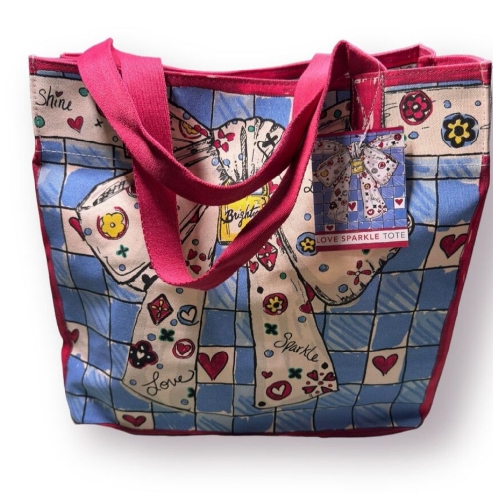 Brighton Patchwork Tote Pink and Blue